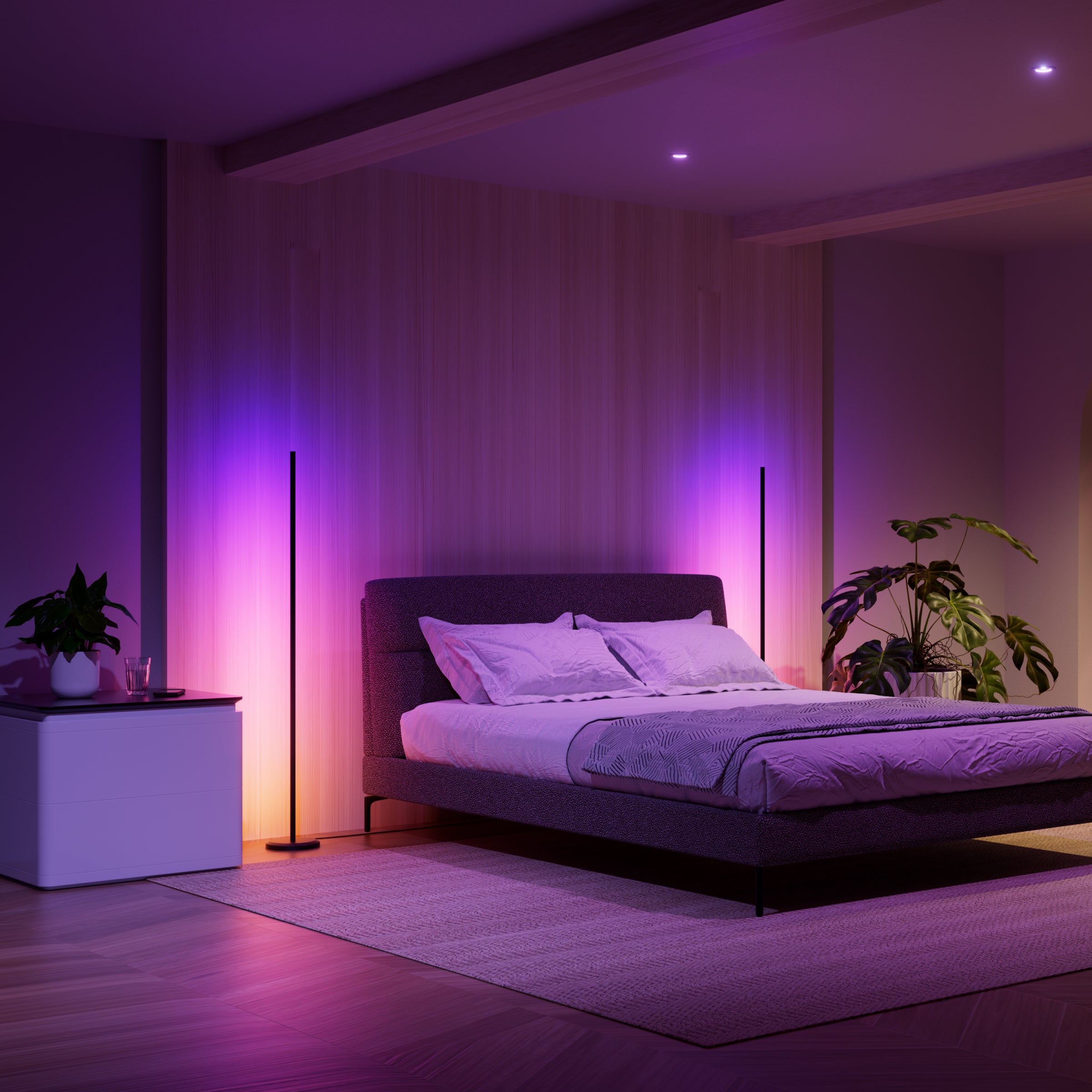 Matter Smart Multicolor Floor Lamp (Black 2 Pack)