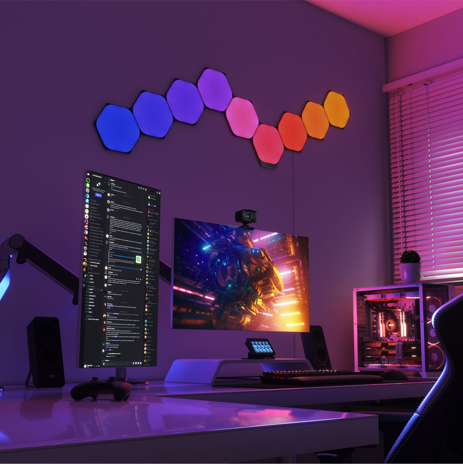 Ultra Black Hexagons Starter Kit (9 Panels)