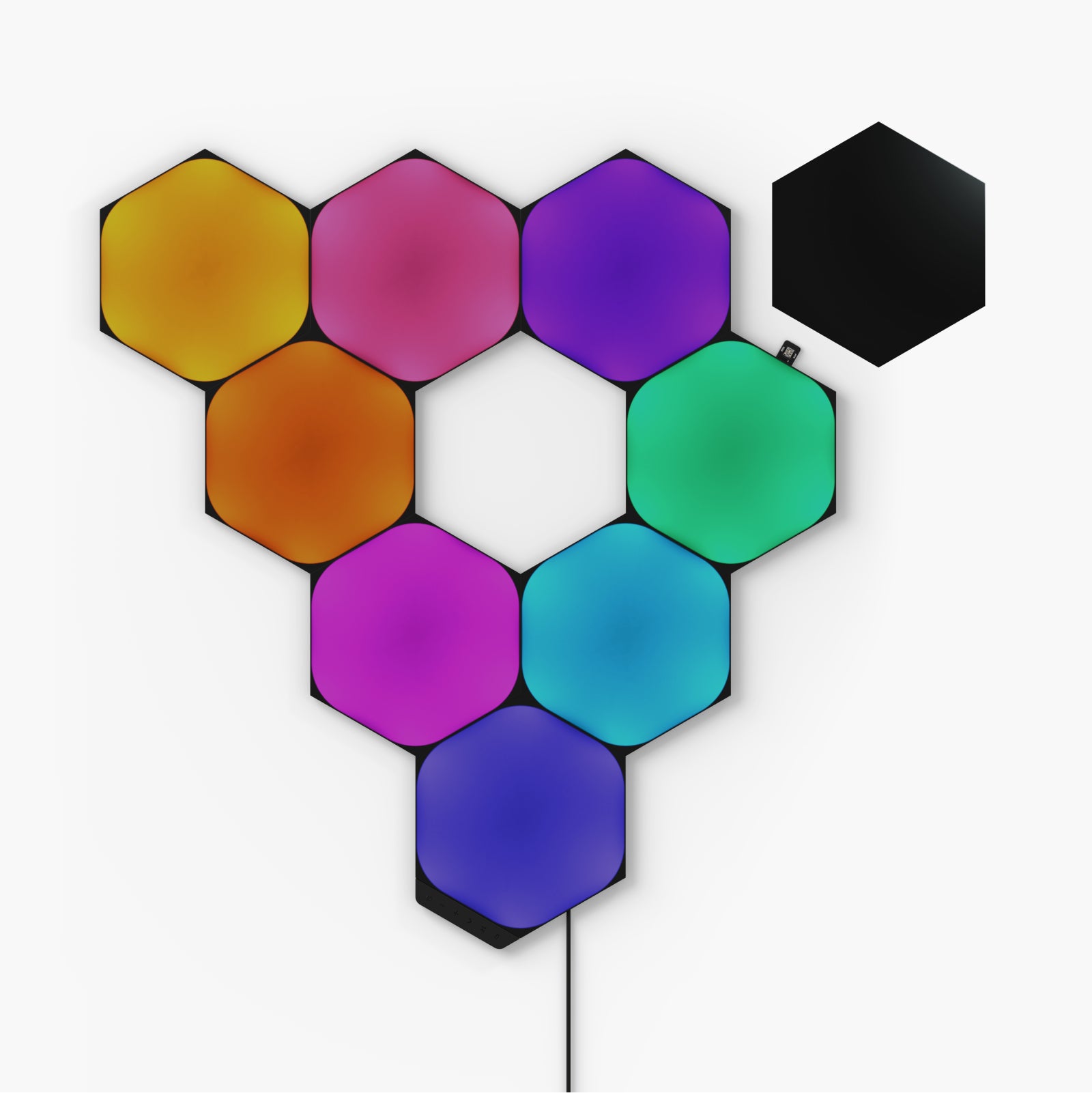 Ultra Black Hexagons Starter Kit (9 Panels)