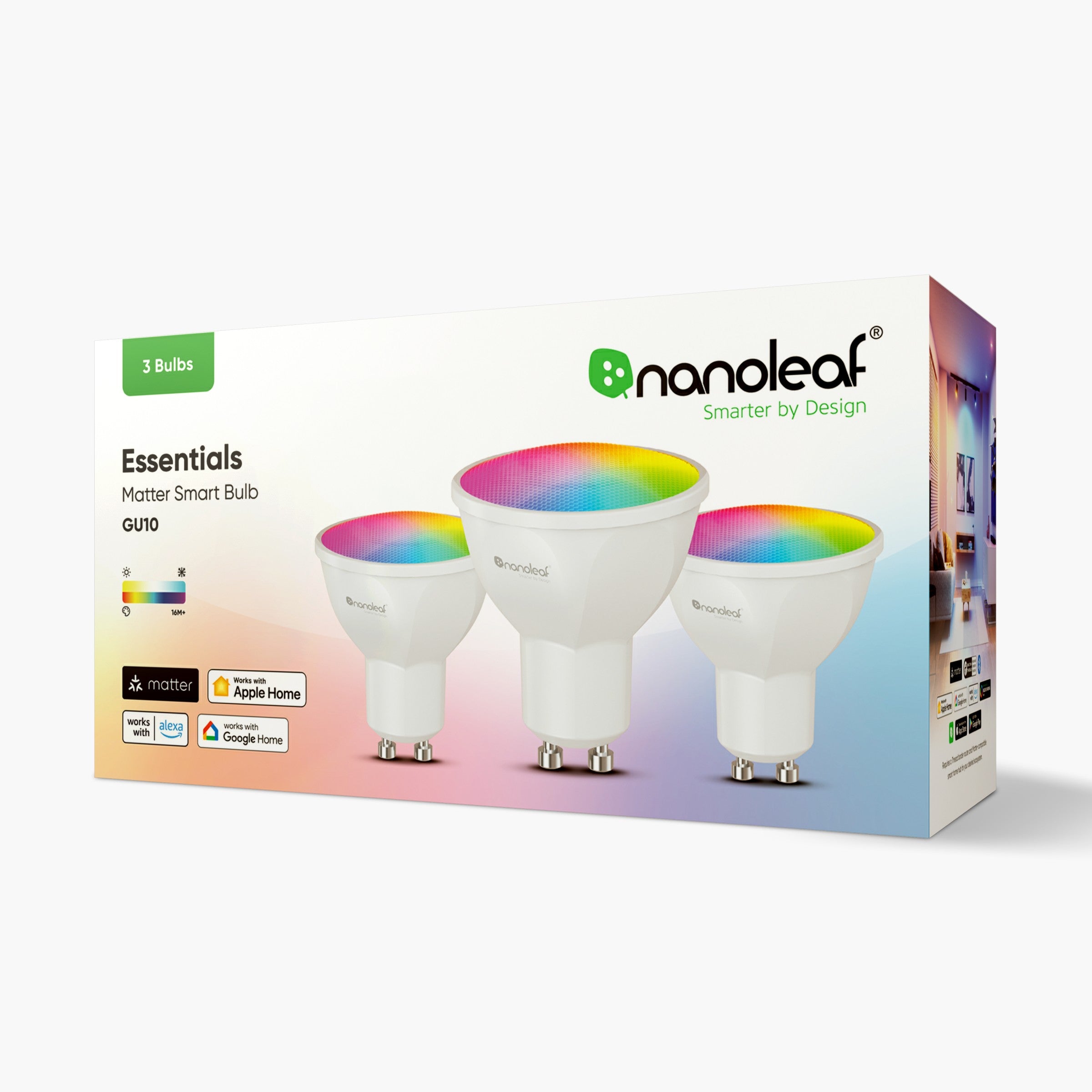 Matter Thread GU10 Smart Bulbs (3 Pack)