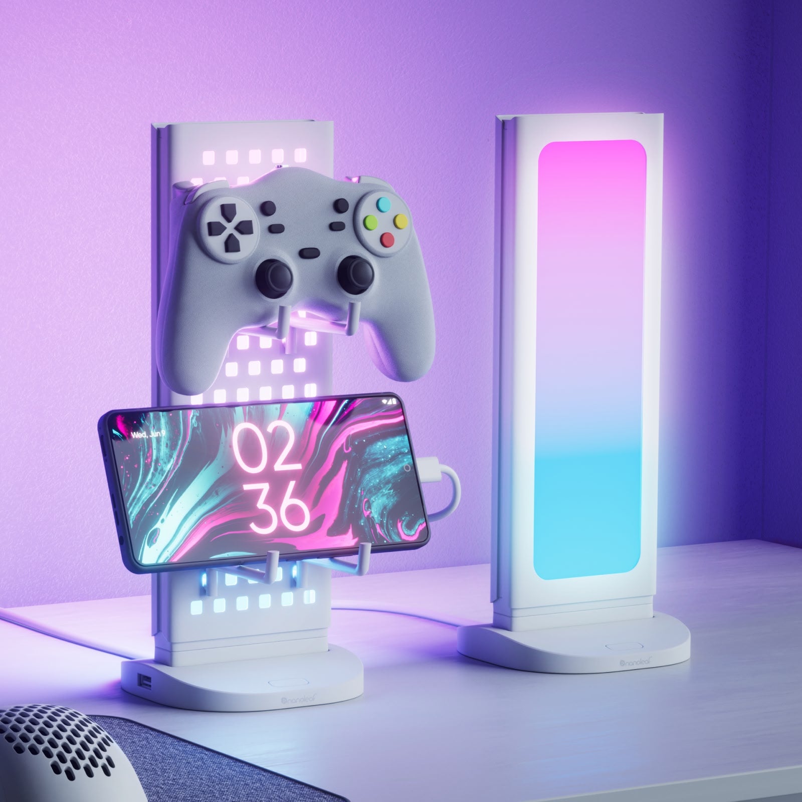 Pegboard Desk Dock (White 2 Pack)