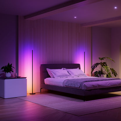 Matter Smart Multicolor Floor Lamp (Black 2 Pack)
