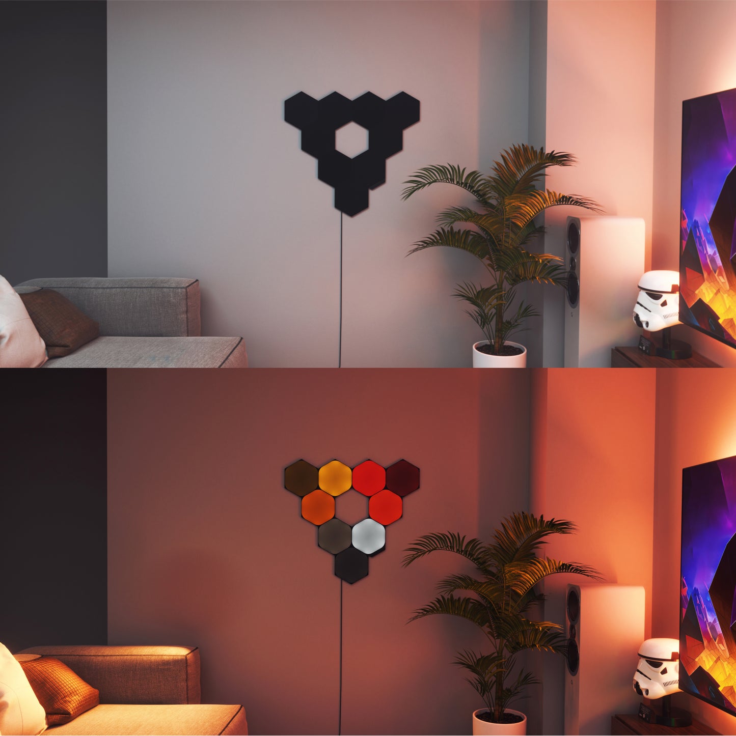 Ultra Black Hexagons Starter Kit (9 Panels)