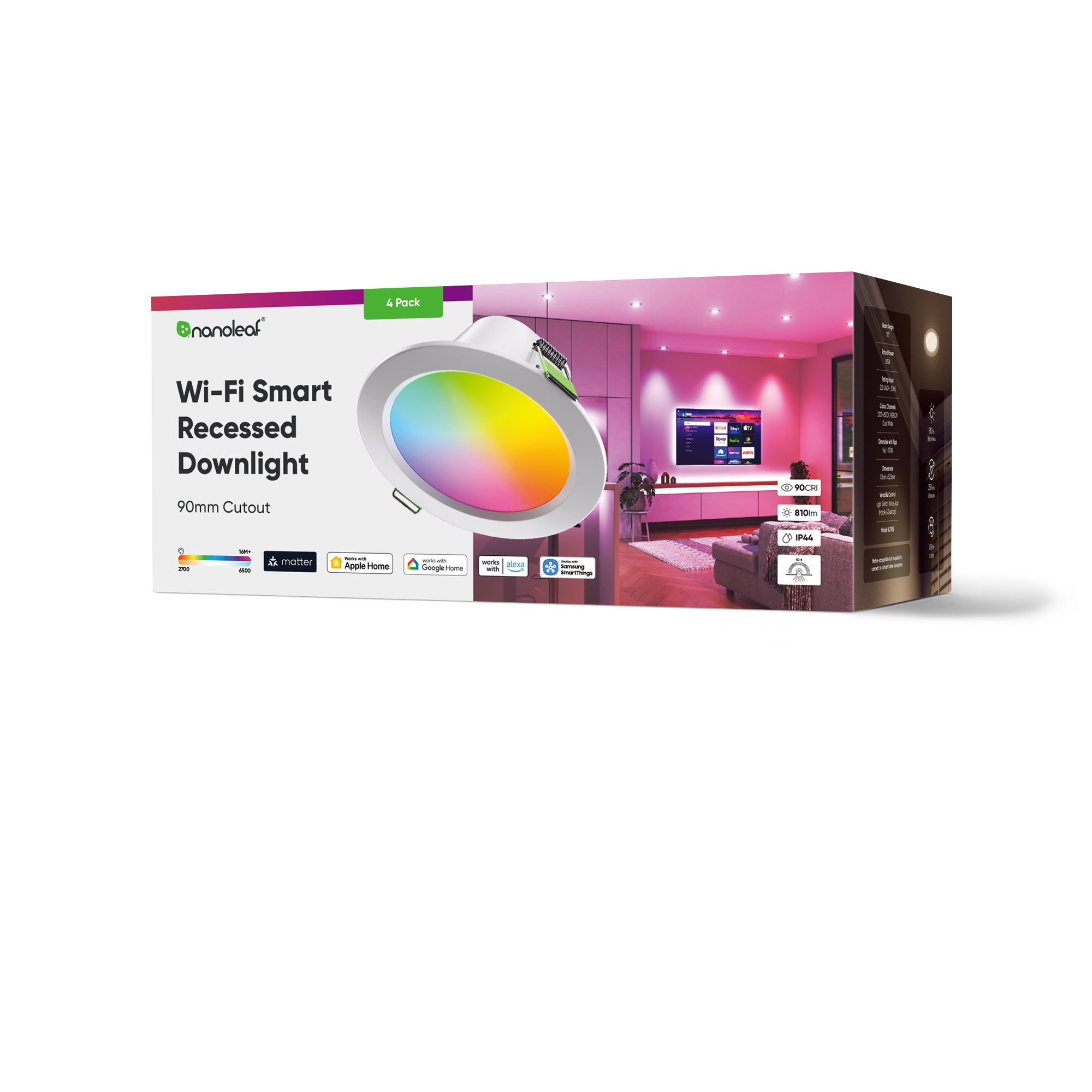 Wi-Fi Matter 3.5" Recessed Downlight (4 Pack)