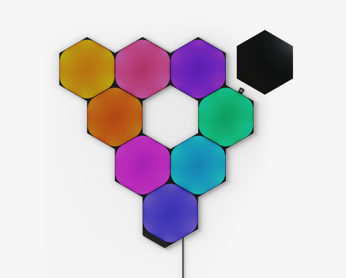Ultra Black Hexagons Starter Kit (9 Panels)