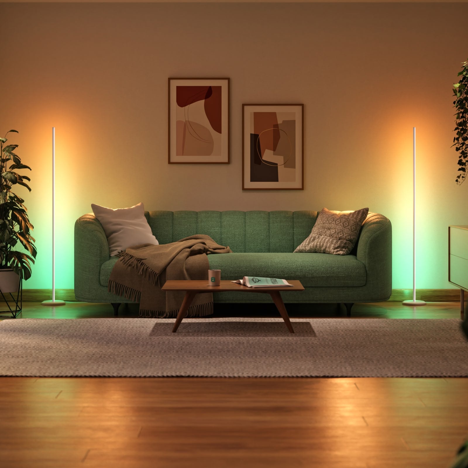 Smart Multicolor Floor Lamp (White 2 Pack)